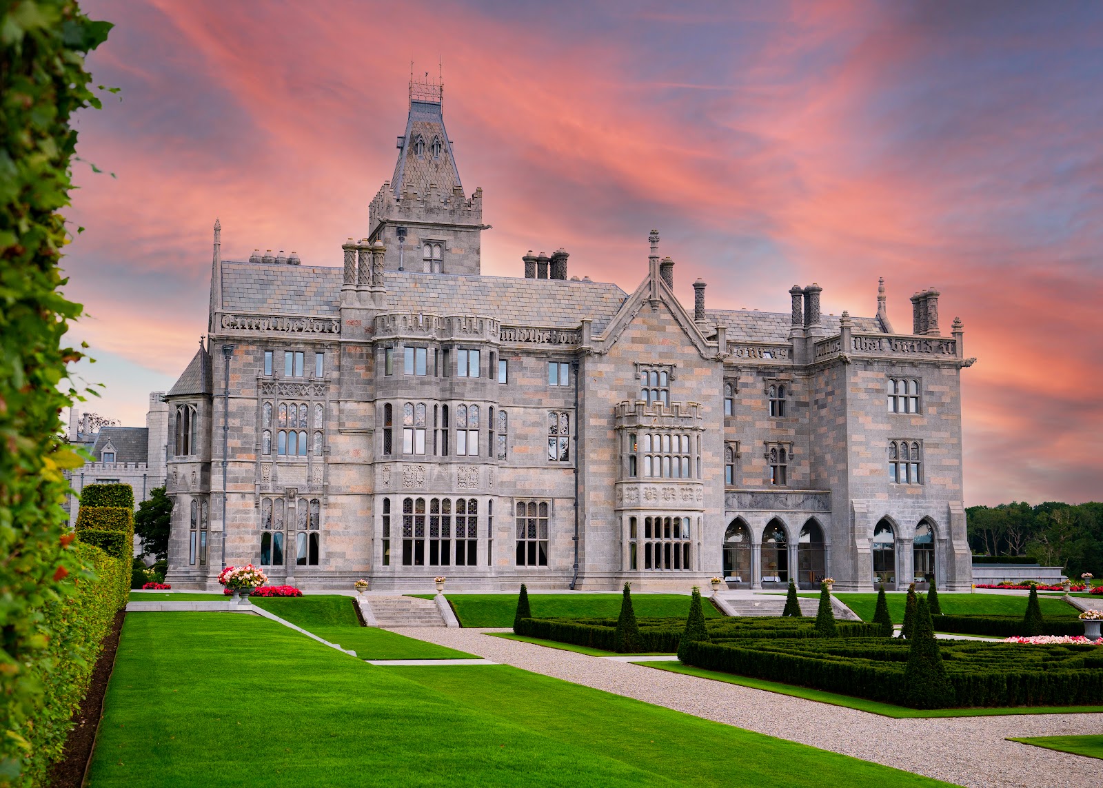 Adare Manor in County Limerick, a grand Irish country house with library and drawing rooms