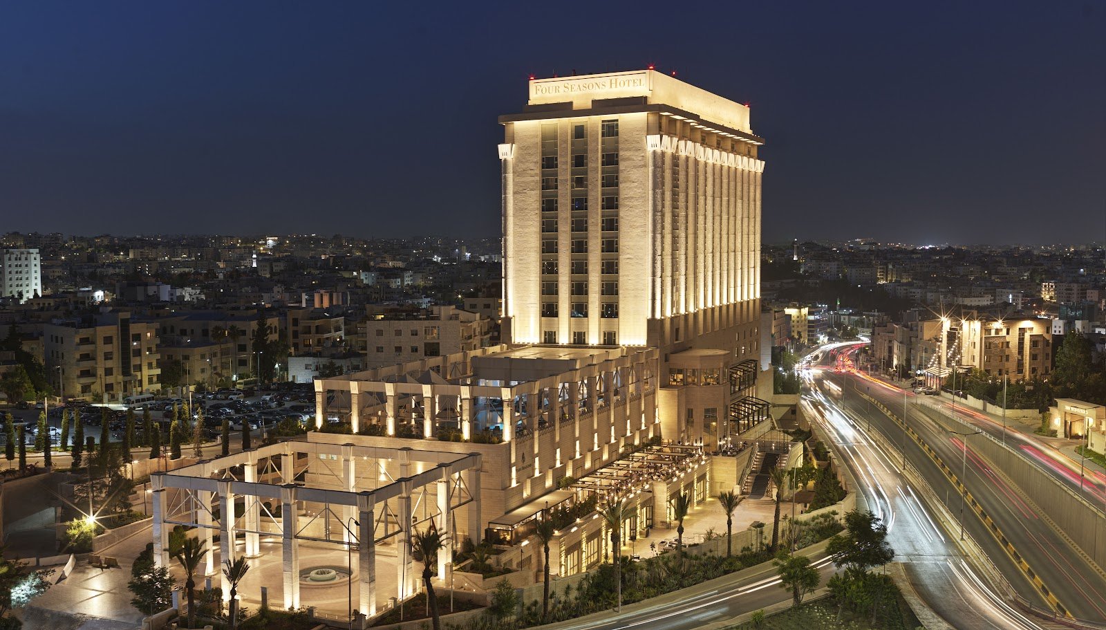 Four Seasons Hotel Amman tower above Al-Sweifiyah Hill