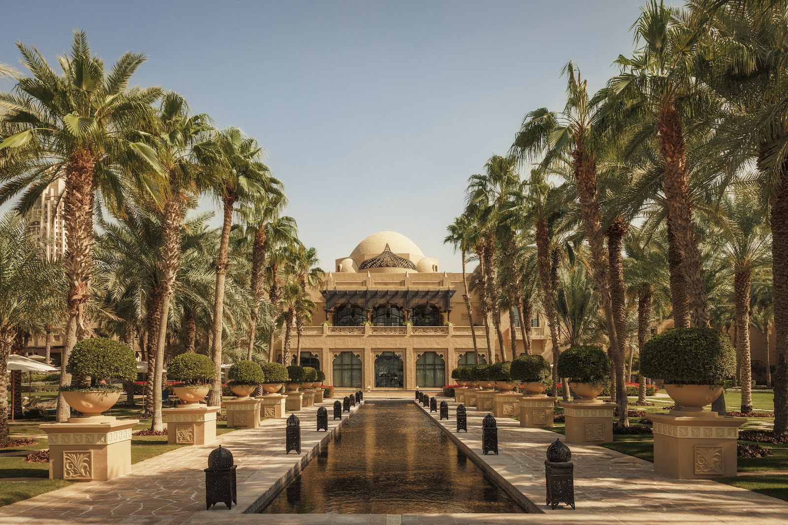Gardens and beachfront of One&Only Royal Mirage on the Jumeirah coast, Dubai