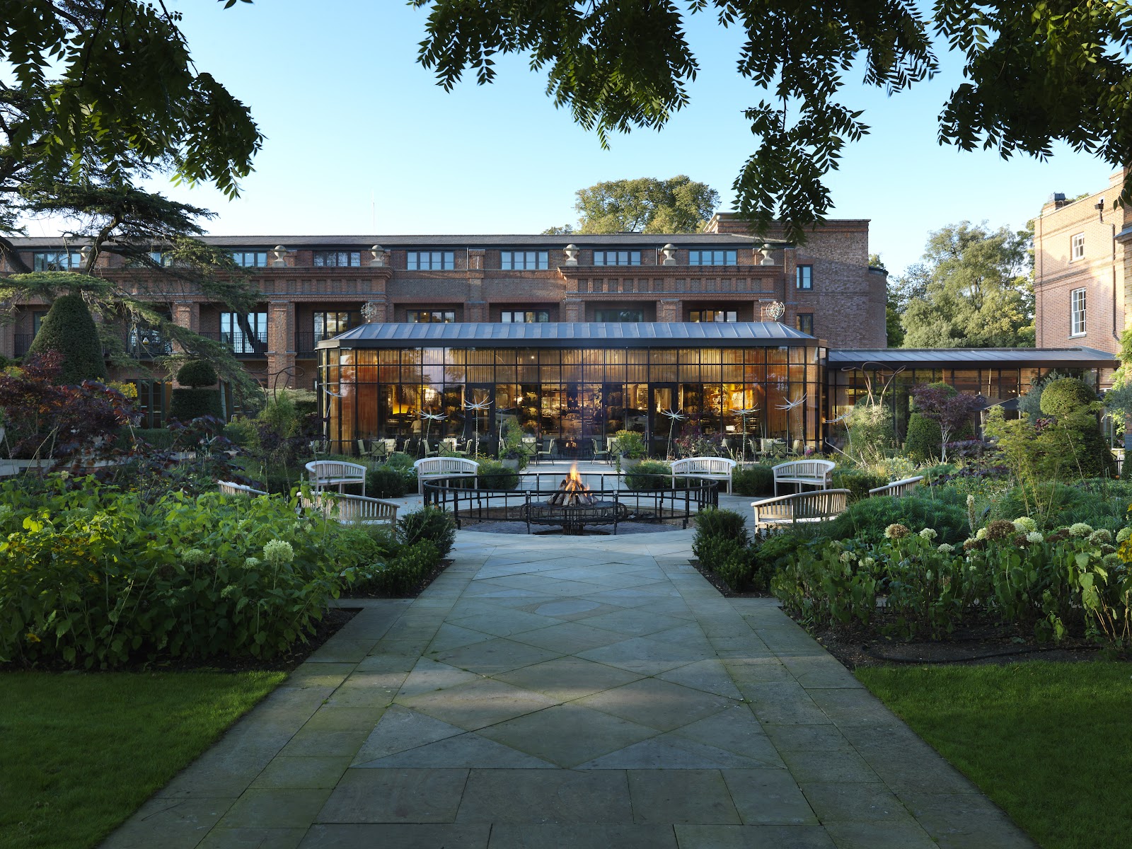 Georgian mansion and grounds at The Grove hotel, Chandler's Cross, Hertfordshire, England
