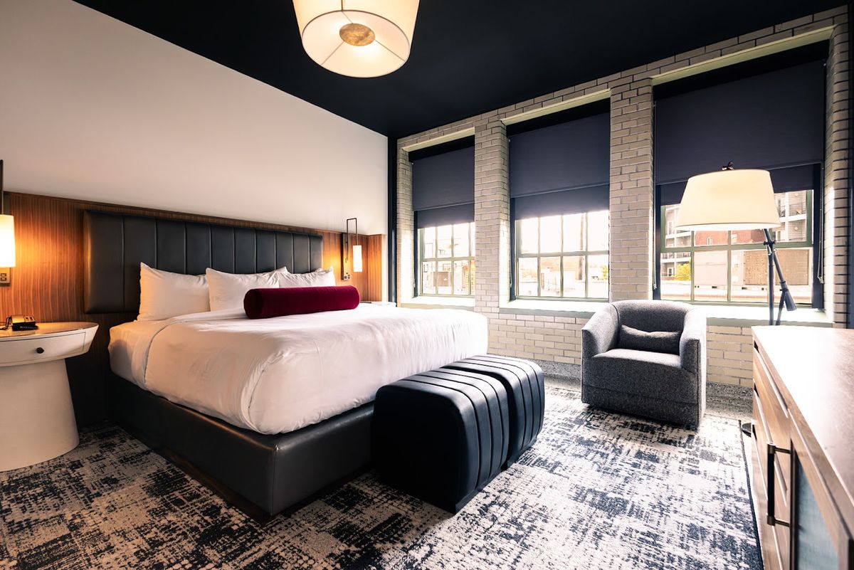 Art Deco interior at Bottleworks Hotel, Indianapolis