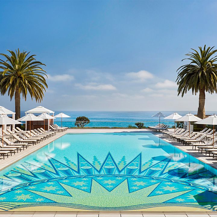 Mosaic-tiled oceanfront pool on the bluff at Montage Laguna Beach