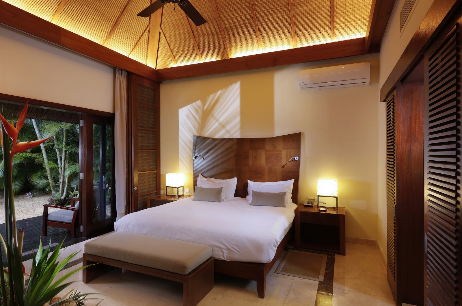 South-coast beach and gardens at Shanti Maurice, Mauritius
