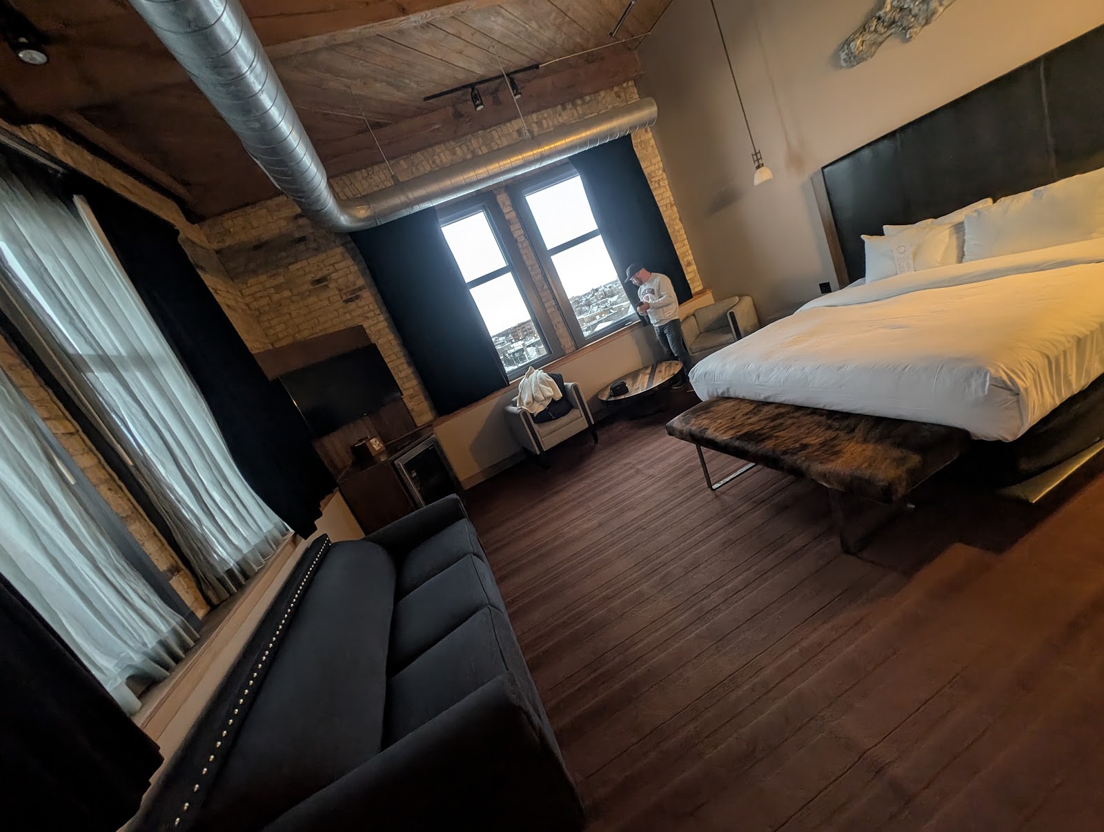 Industrial-chic interior at The Iron Horse Hotel