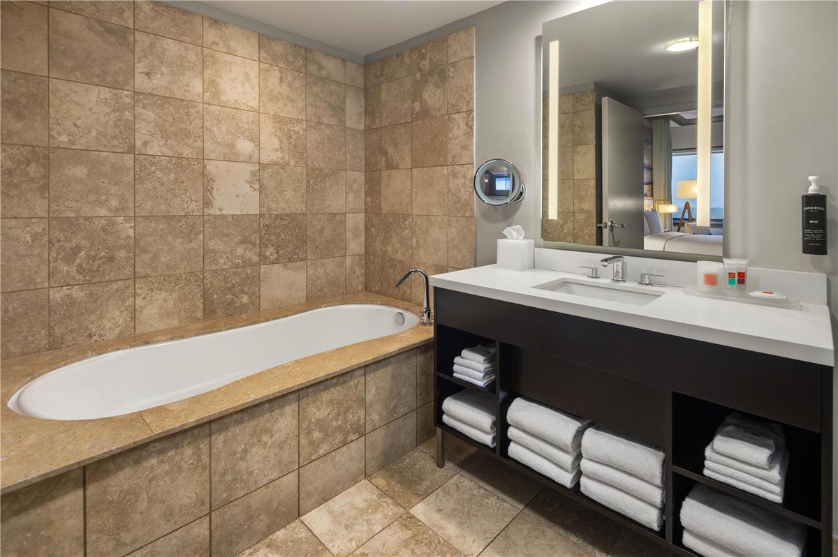 Guest room at The Lofton Hotel, Minneapolis