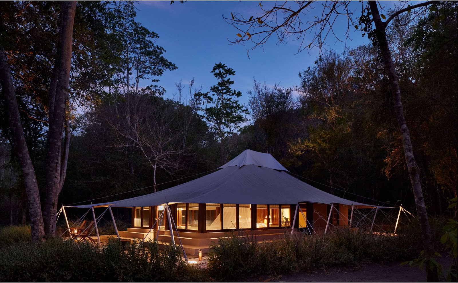 Luxury tented camp at Amanwana on forested Moyo Island, Indonesia