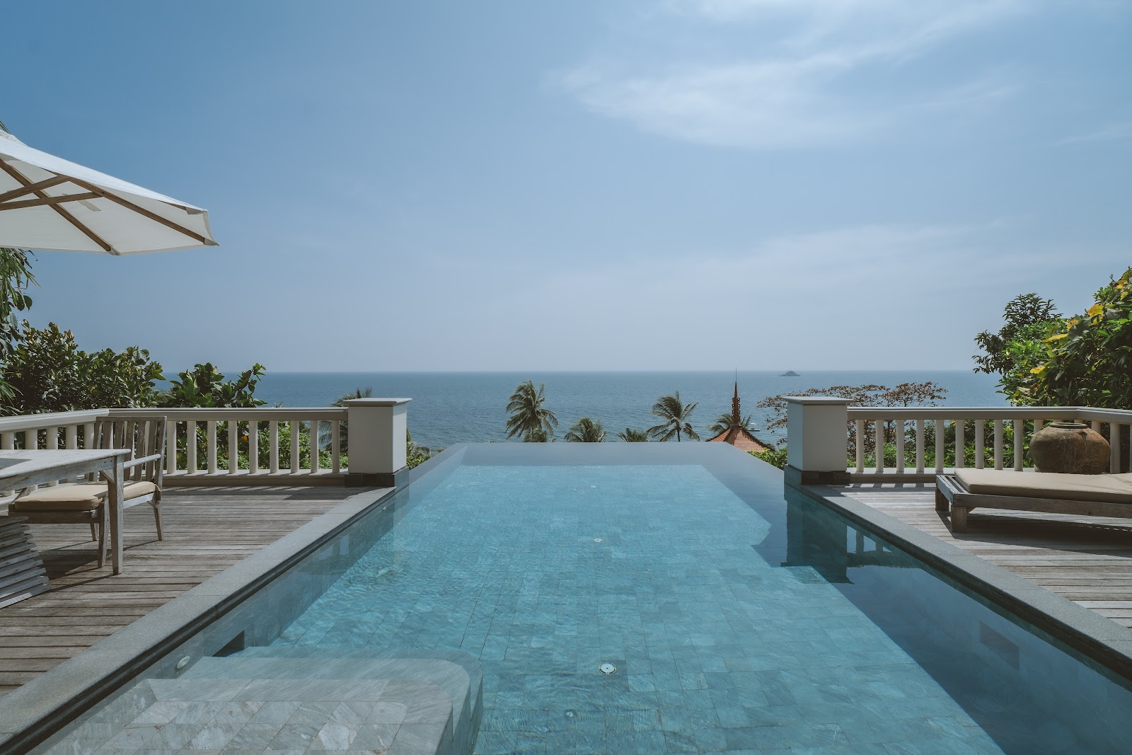 Private infinity pool villa above the Andaman Sea at Trisara, Phuket